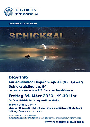 Plakat für das Konzert in der Steckfeldkirche am 31.3.2023 um 19:30
