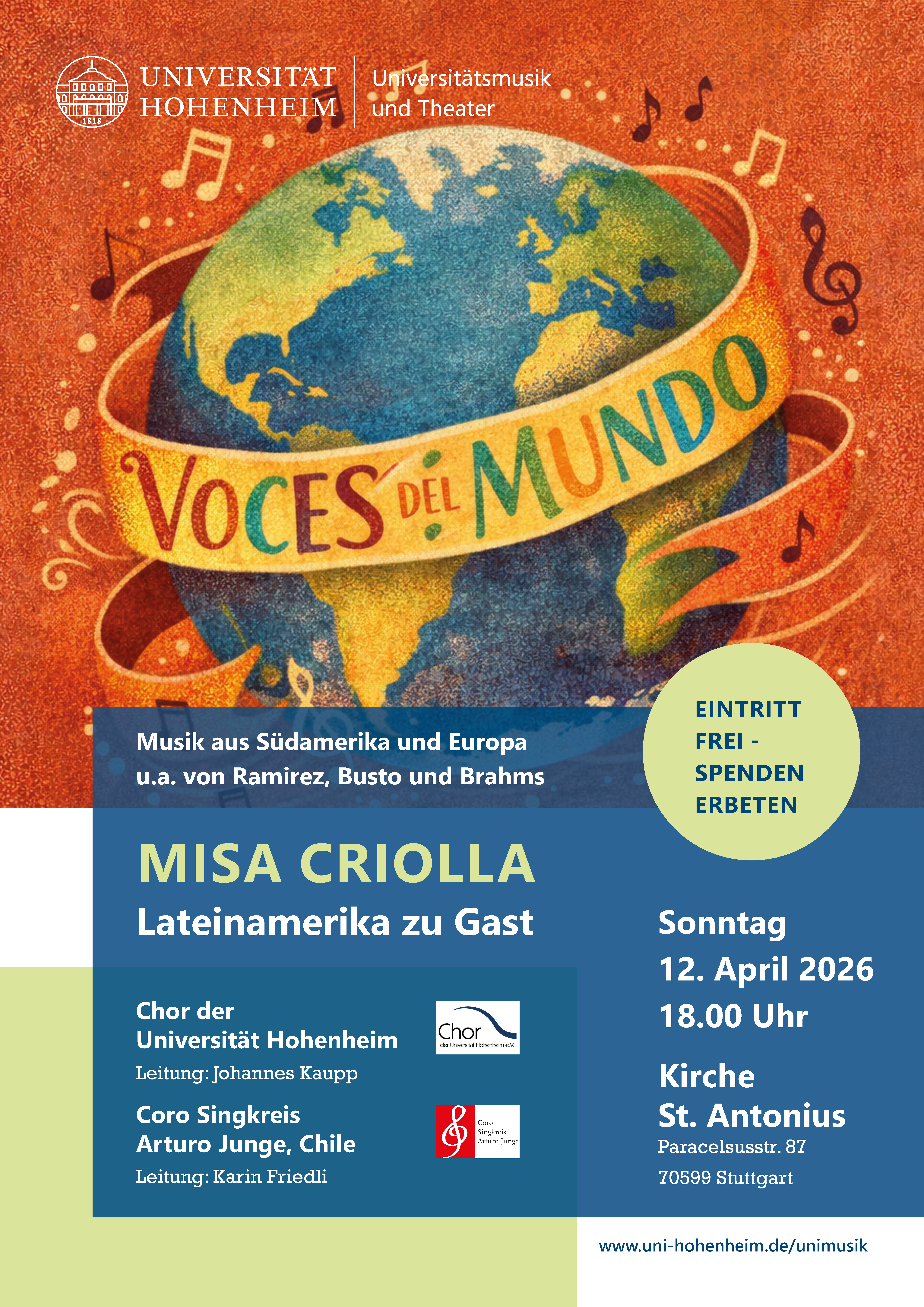Voces de Mundo – Konzertplakat 12. April 2026