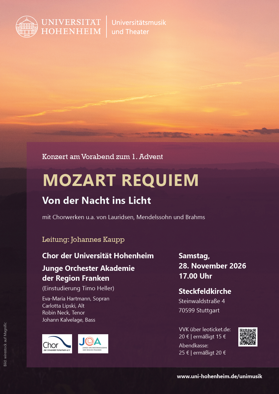 Von der Nacht ins Licht Konzert am 28.11.2026